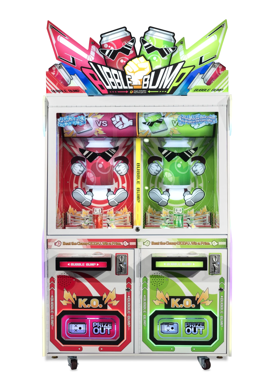 Bubble Bump 2P canned drink prize machine by Jiuyou Animation
