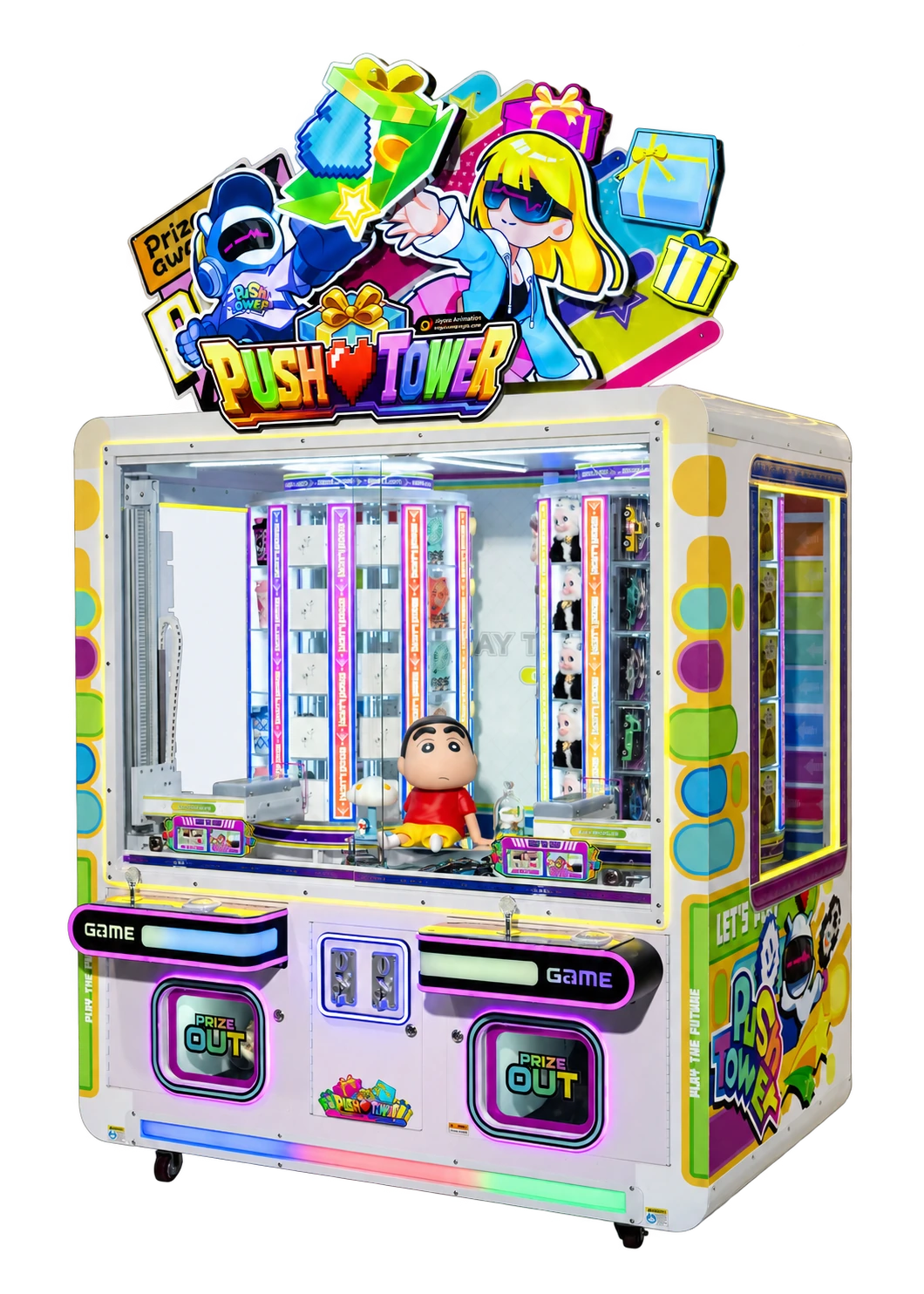 Push Tower 2 Player direct-prize arcade machine by Jiuyou Animation